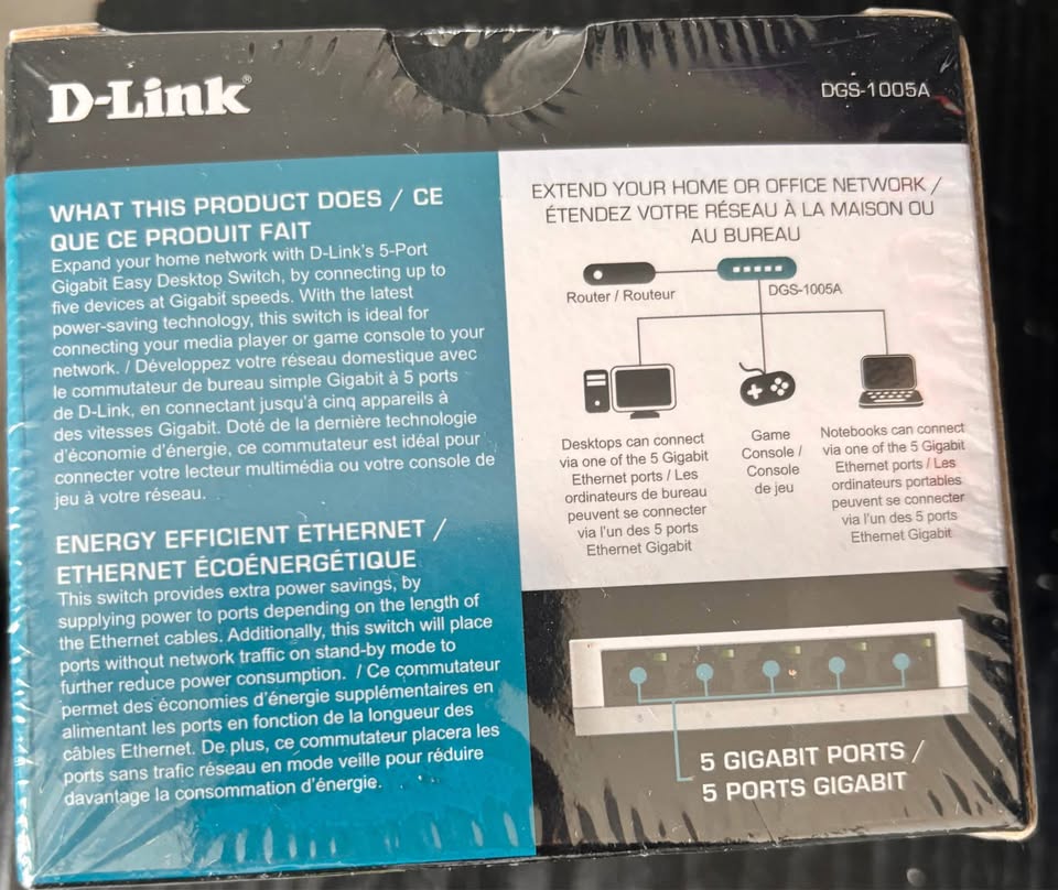 D-Link 5 Port Gigabit Ethernet Switch - New - photo 4