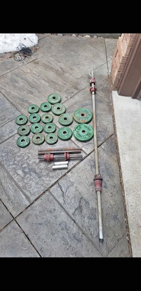 York Barbell Weight Set - Plates Barbell Dumbbell Bars