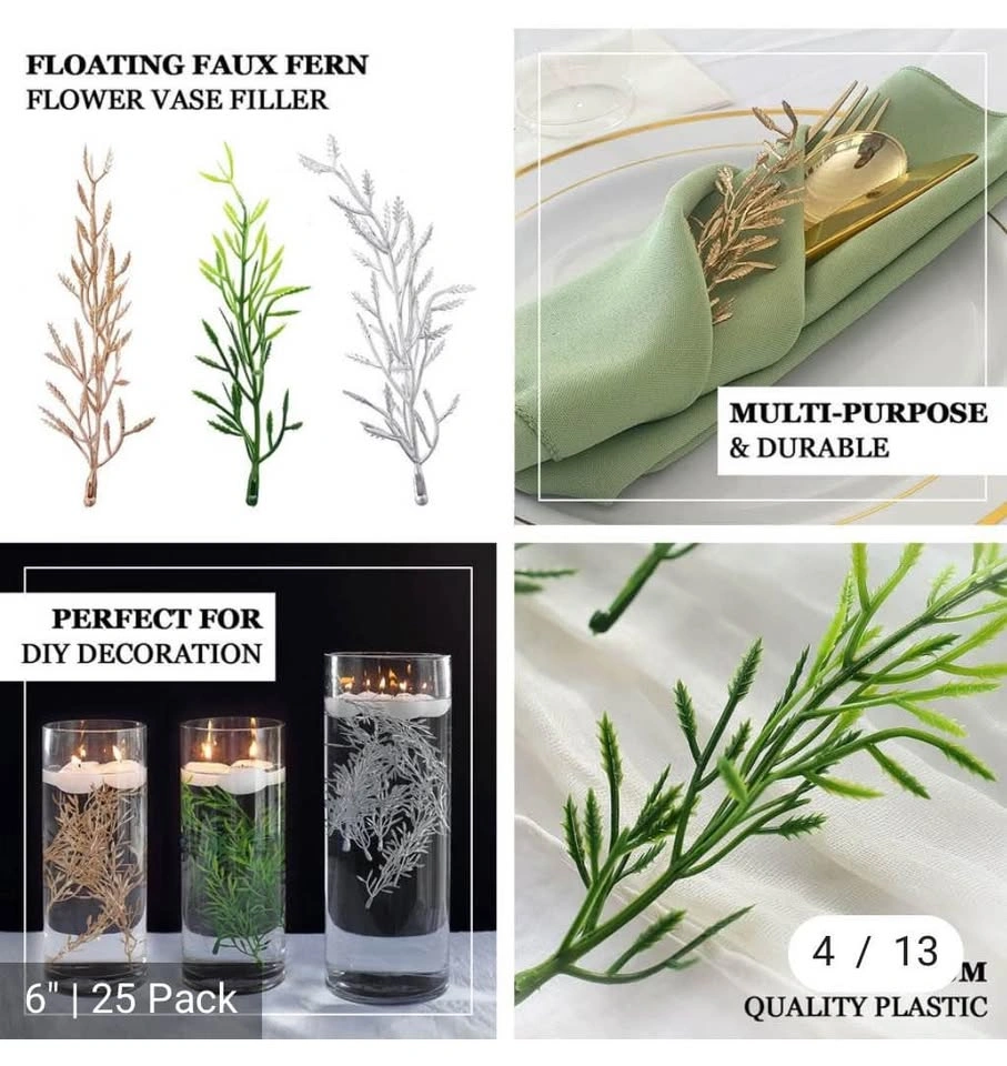 50 Mini Green Artificial Fern Leaf Stems - photo 4