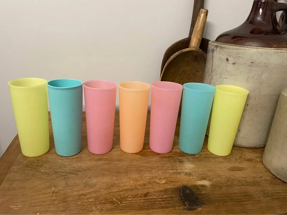 Vintage Tupperware Pastel Stacking Tumblers Set of 7 - photo 2