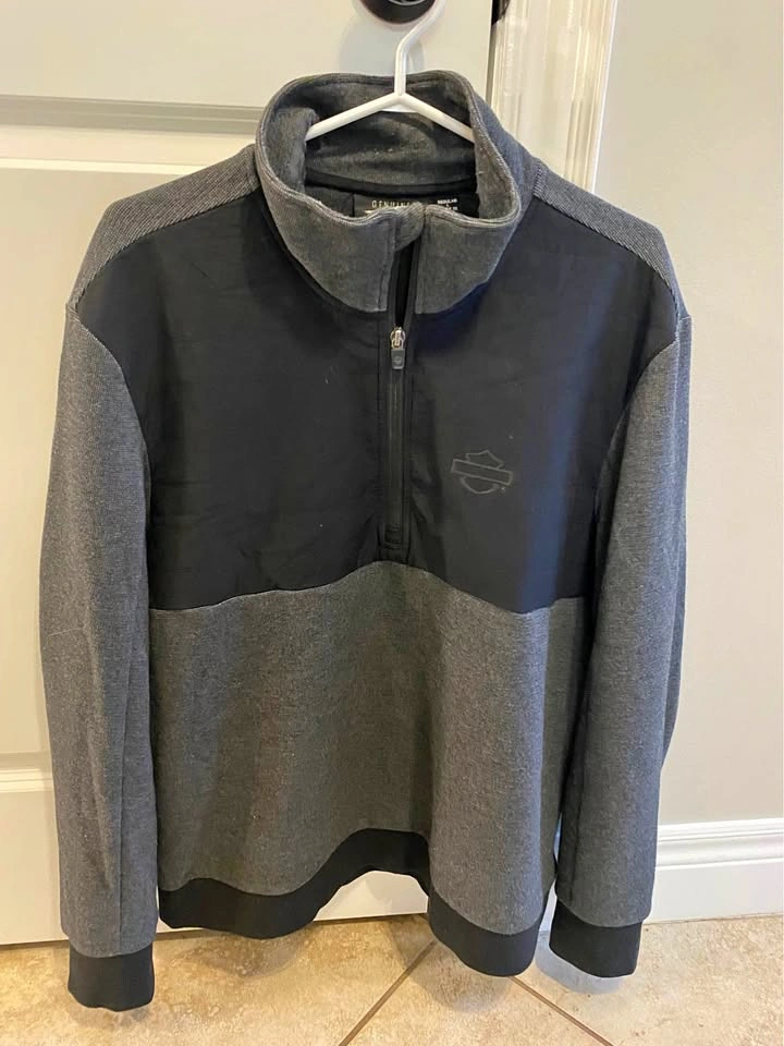Men's Harley-Davidson 1/4 Zip Pullover Sweatshirt - Size Large