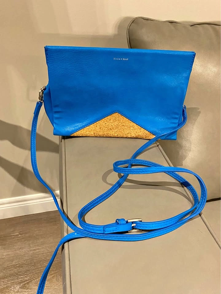 Pixie Mood Blue & Cork Clutch/Crossbody Bag