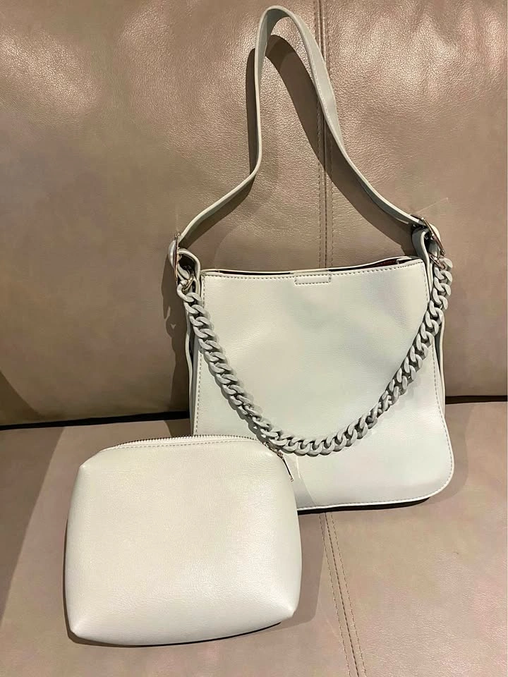 Cleo handbag with cosmetic bag - new