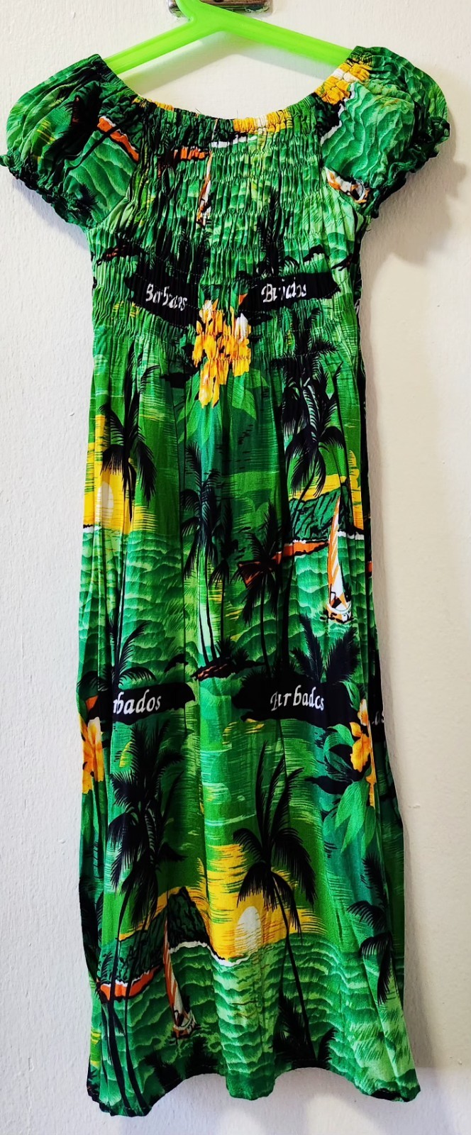 Barbados Expressions Girls Dress – Size 6–7 – Tropical Print