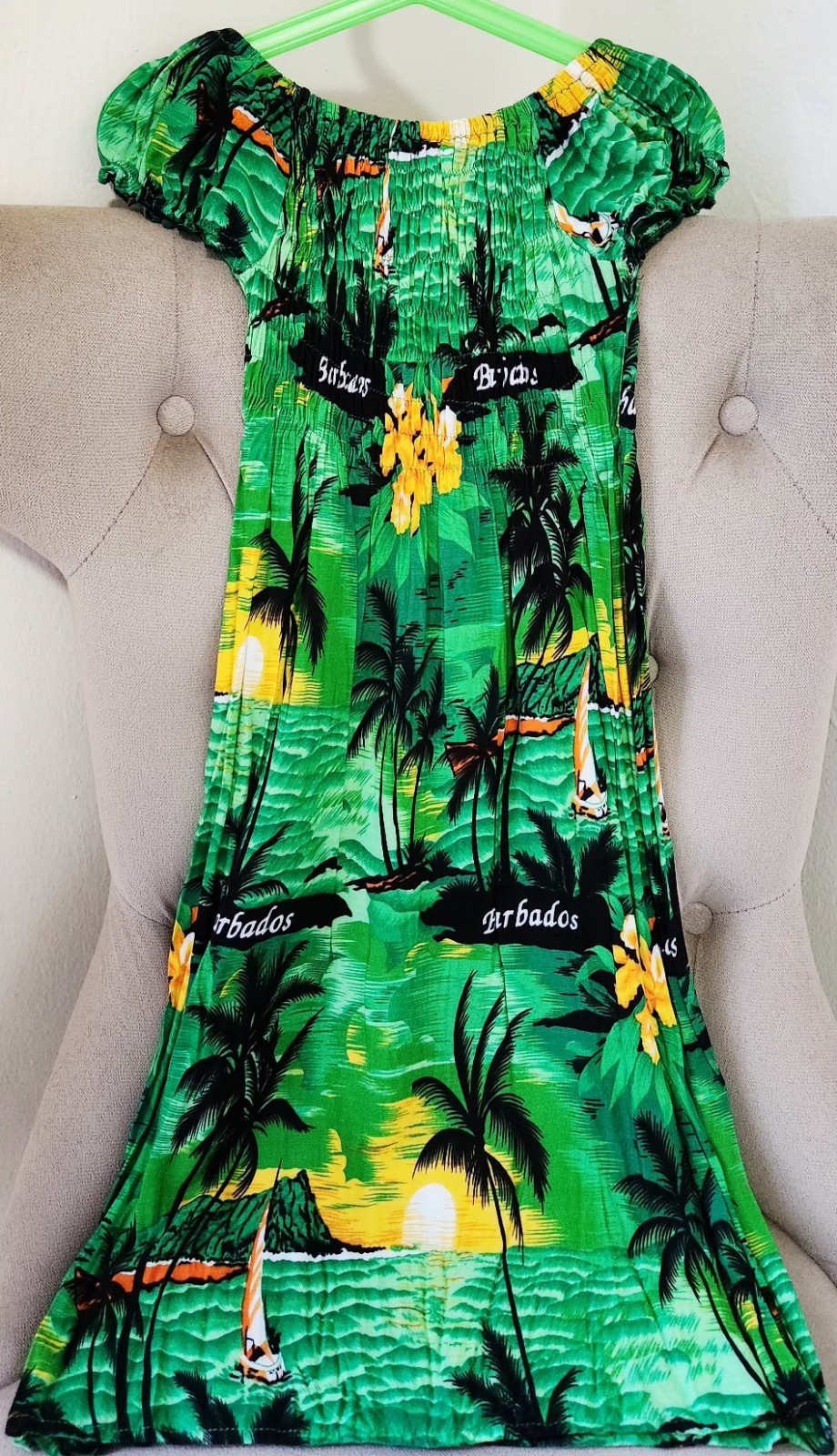 Barbados Expressions Girls Dress – Size 6–7 – Tropical Print - photo 2