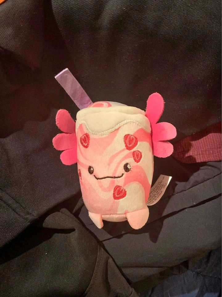 Dan Dee Scented Sweeties Strawberry Axolotl Boba Tea Plush 3.5 I
