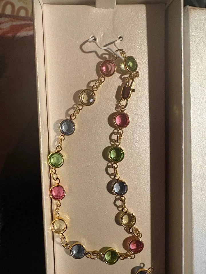 18K Gold Plated Diamond Accent Gemstone Jewelry Set - photo 4