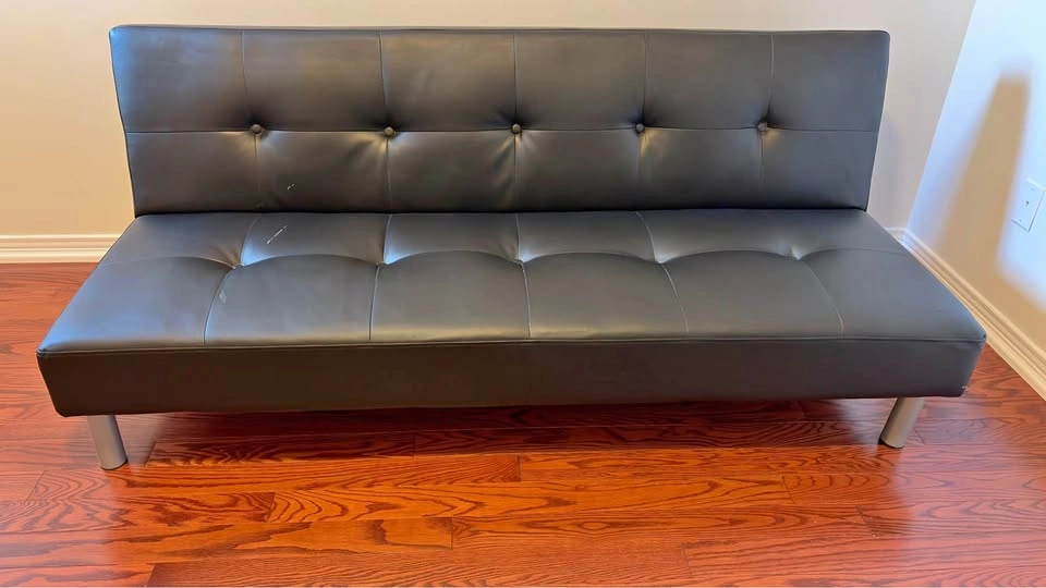 Black Leather Futon