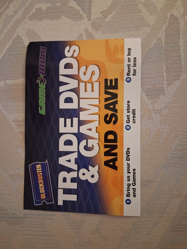 2004 Blockbuster GameRush Trade-In Flyer Collectible