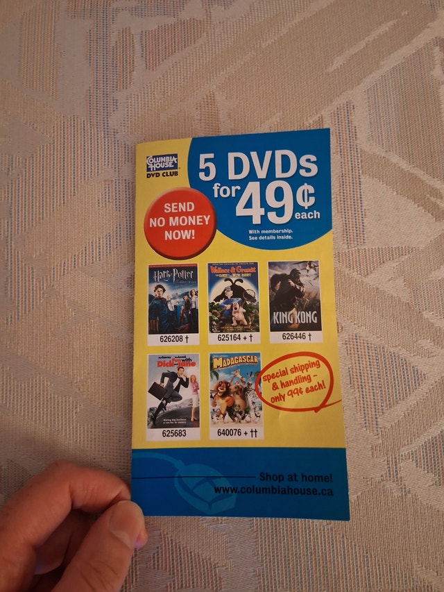 Vintage 2006 Columbia House DVD Club Mail-in Flyer Ad