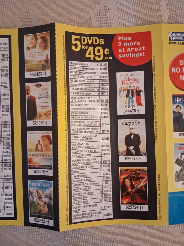 Vintage 2006 Columbia House DVD Club Mail-in Flyer Ad - photo 3