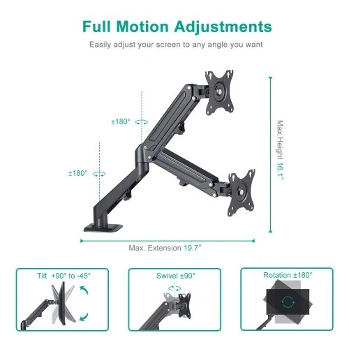 Single Gas Spring Monitor Desk Mount - photo 2