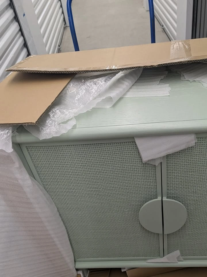 VAST Mint Green Cabinet, Rattan Doors - Brand New - photo 3