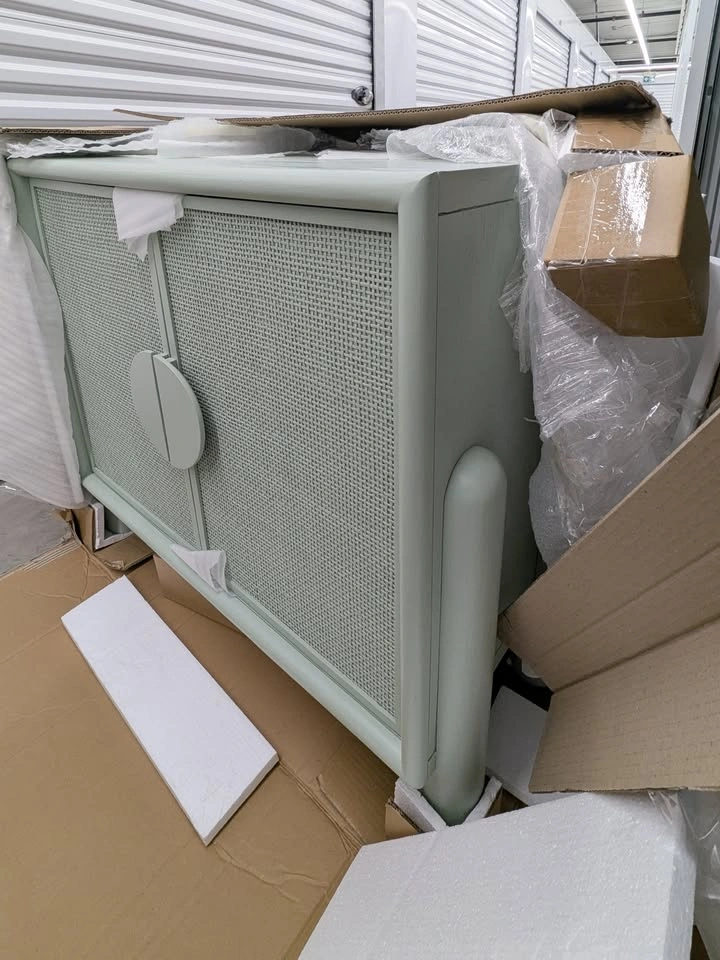 VAST Mint Green Cabinet, Rattan Doors - Brand New - photo 5