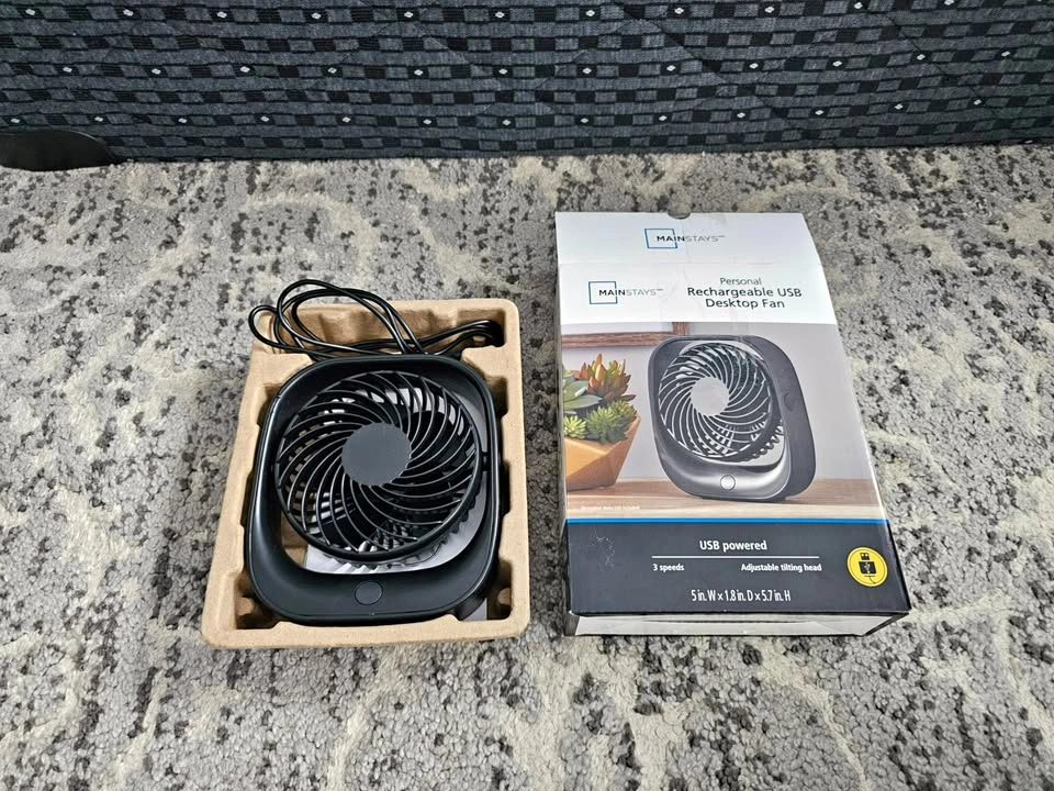 Mainstays Rechargeable USB Desktop Fan