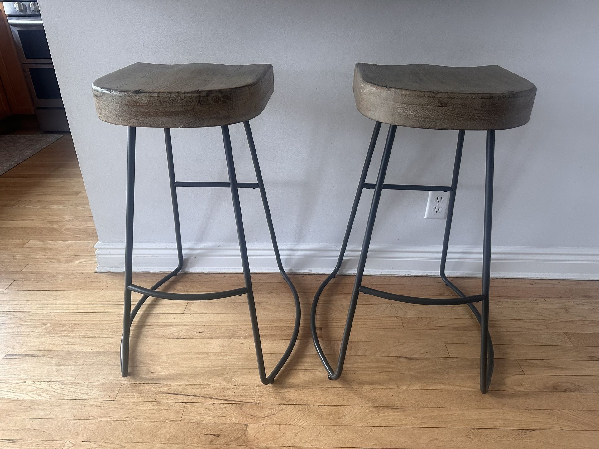 Wood And Metal Bar Stools
