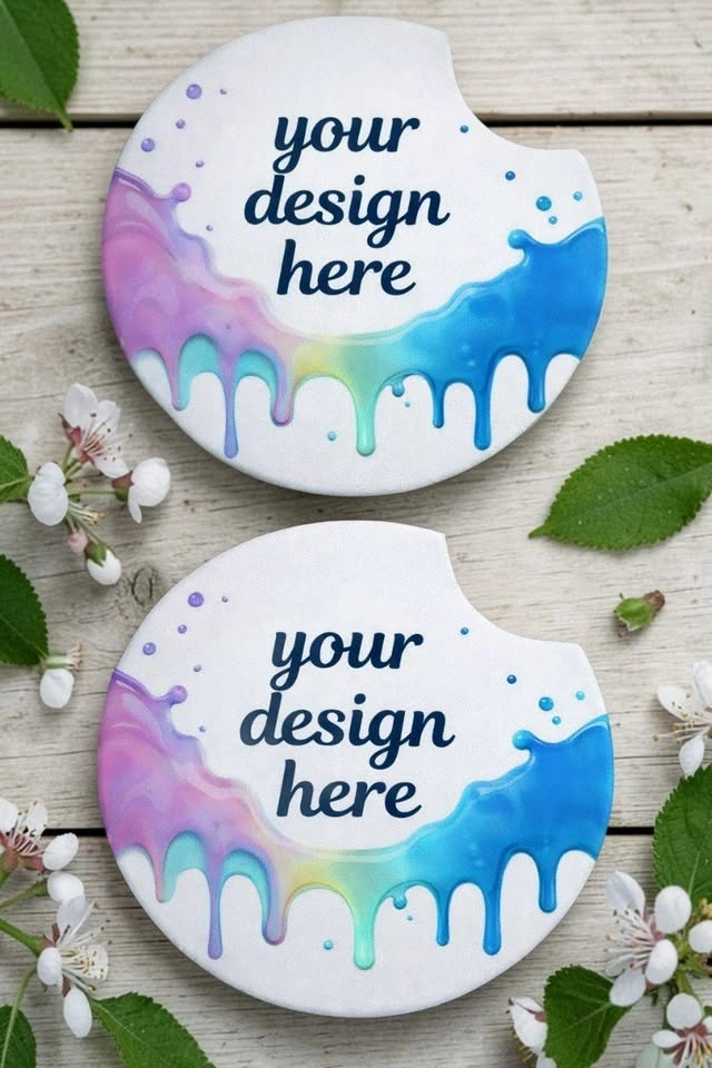 Handmade Car Coasters – Custom Design Available – Set of 2 - photo 3