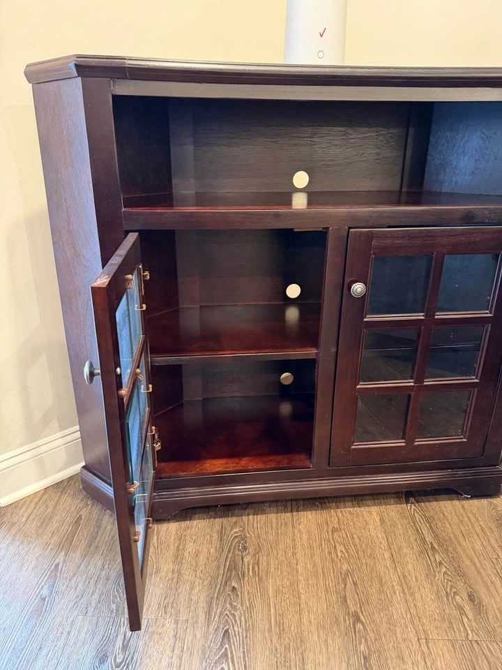 Wooden Corner TV Console - photo 4