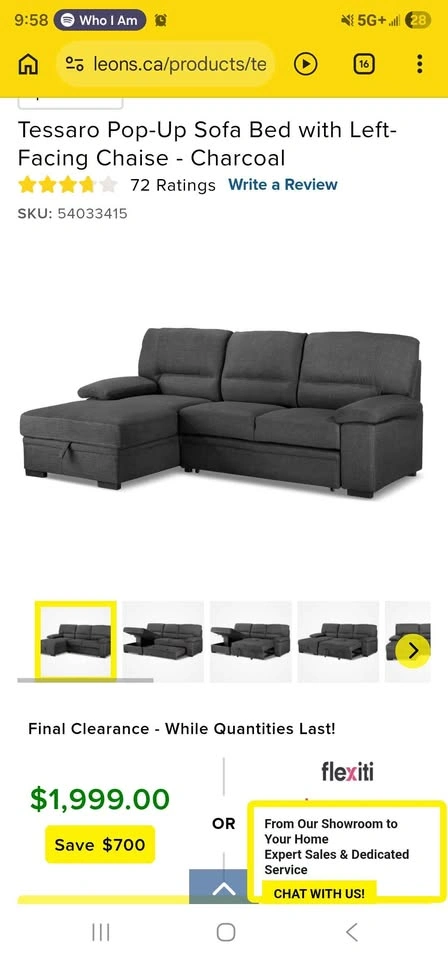 Leons Pull Out Sectional - Retail: $2000 - photo 2