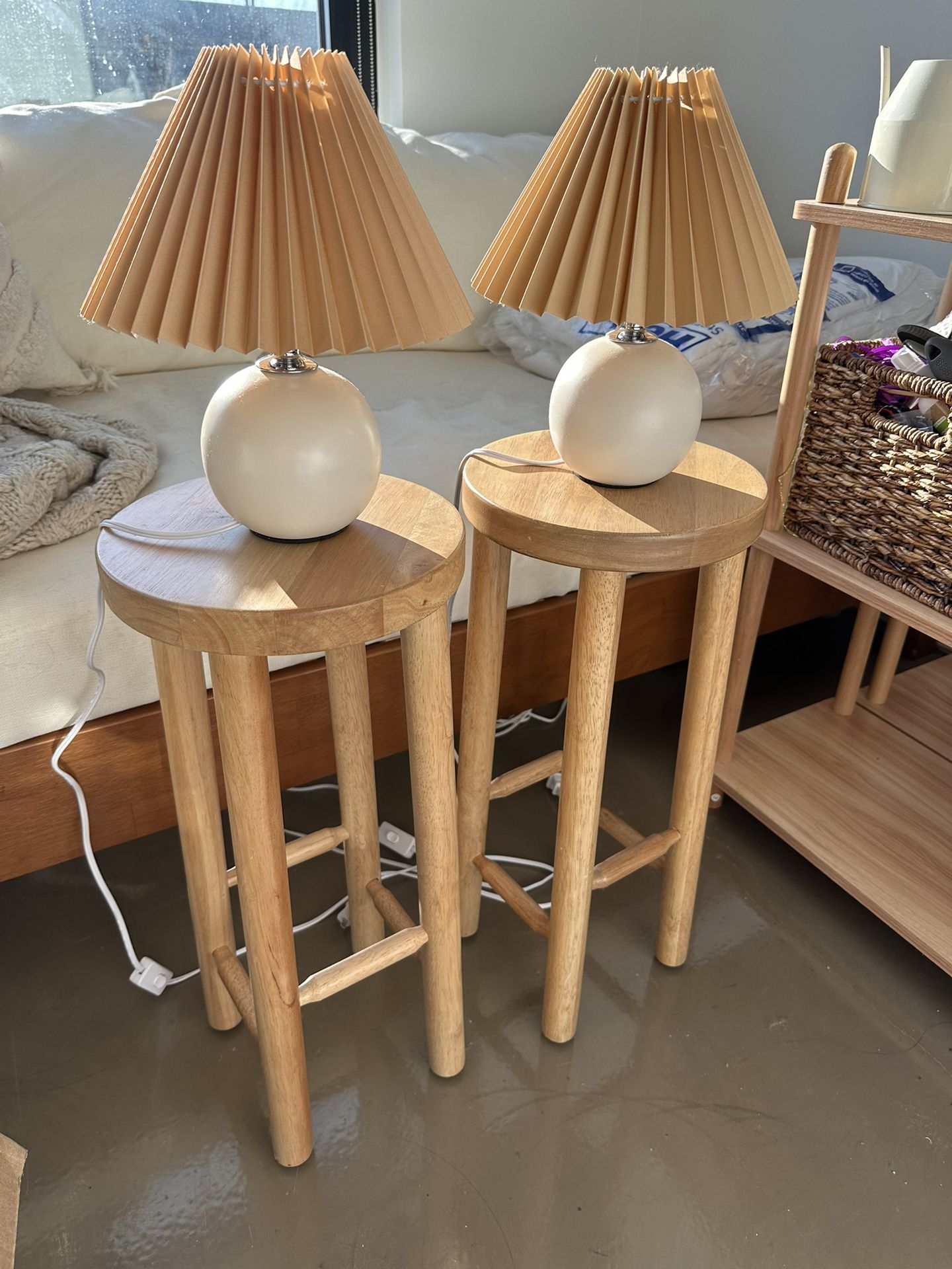 (2) Pleated Table Lamps