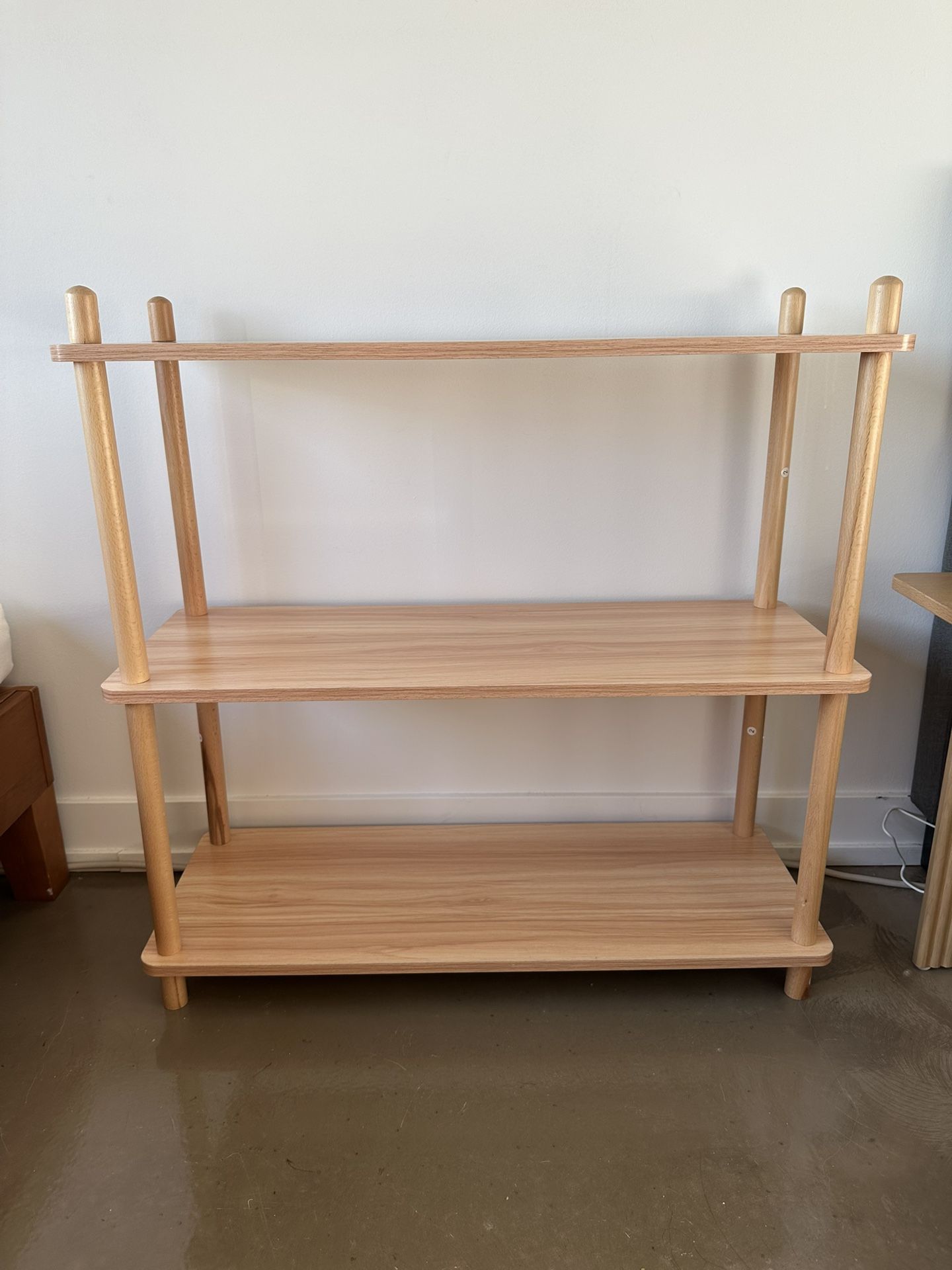 Pair of 3-Tier Wood Shelving Units