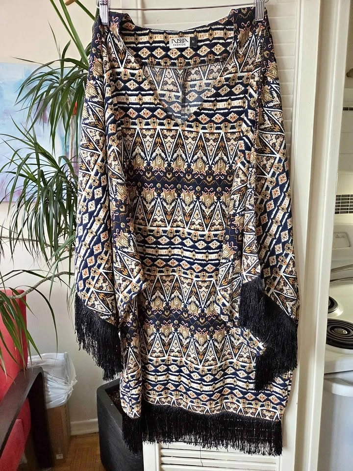 Brown pattern party dress