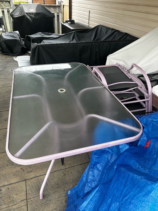 Glass Patio Table with 2 Chairs