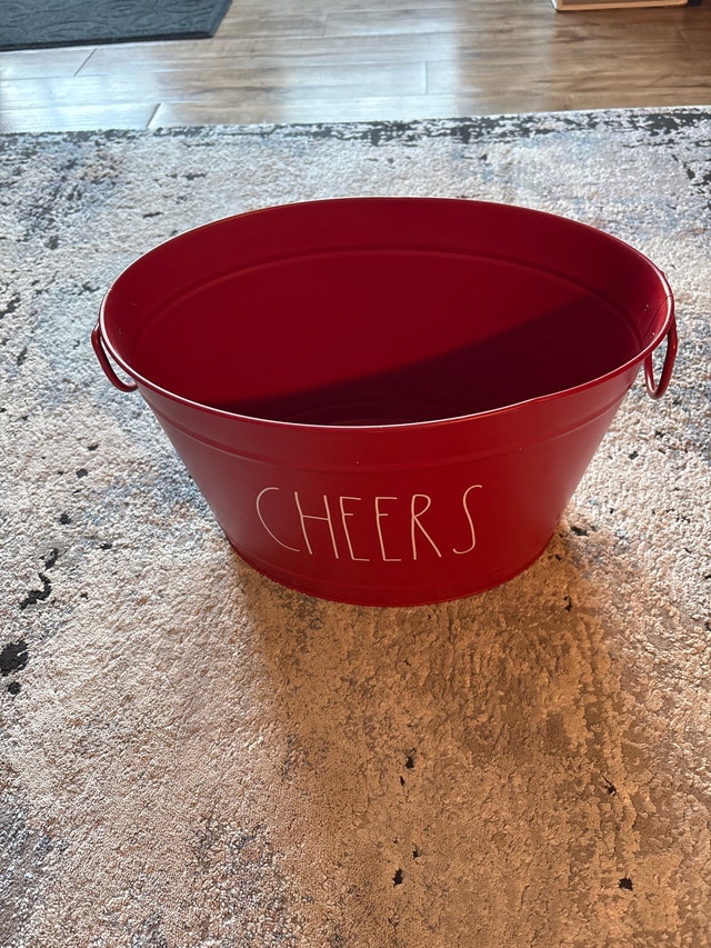 Rae Dunn Metal Drink Bucket - 'Cheers'