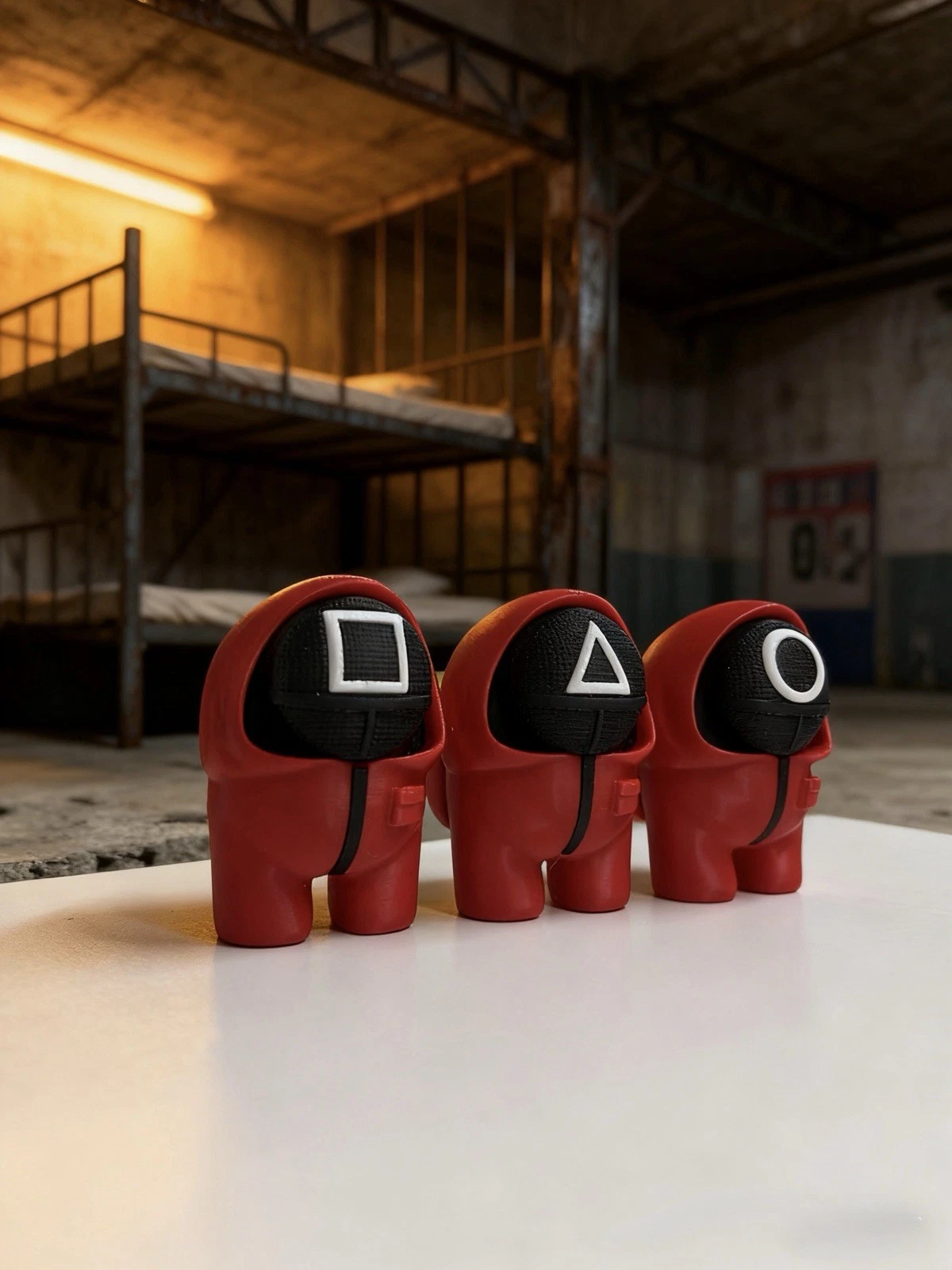 3D Printed Among Us Figures (Squid Game Style) - 3 Pack