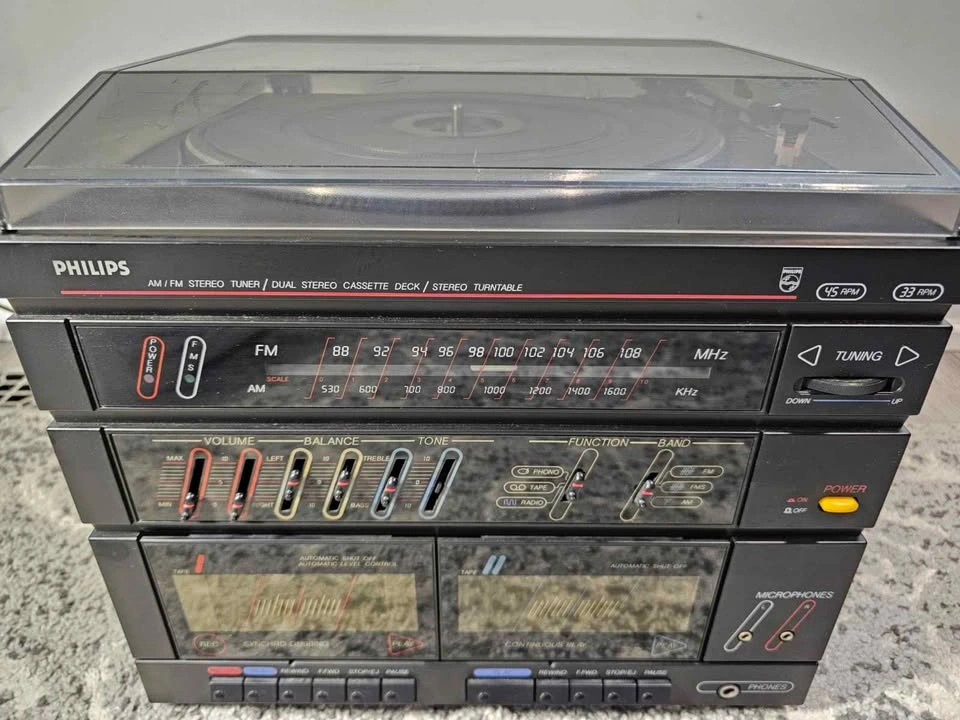 Vintage Philips All-in-One Stereo System (Turntable + Cassette + - photo 3