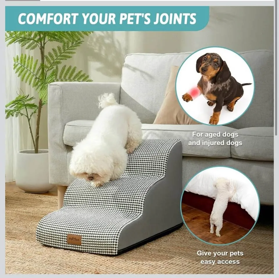 Dog Stairs for Small Dogs 15.7" High Density Foam BNIB image indicator(2)