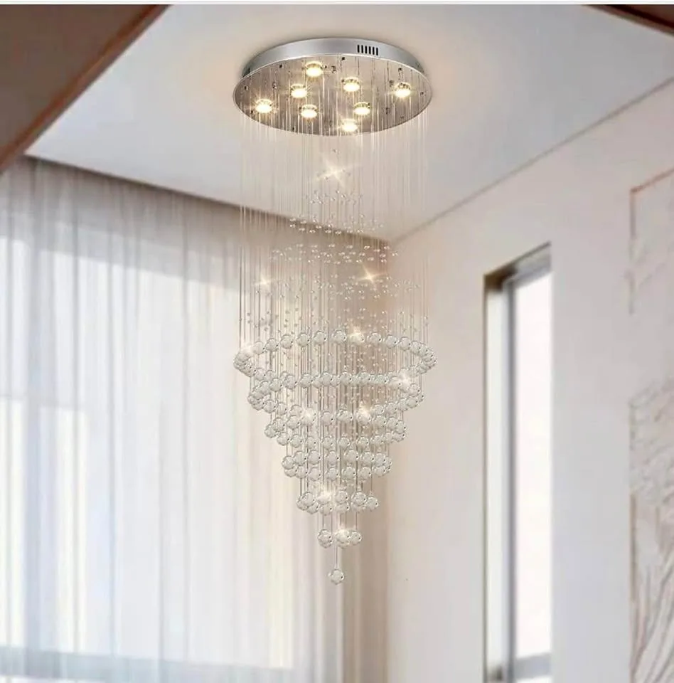 X-Large Modern Crystal Balls Chandelier 24x59 BNIB thumbnail