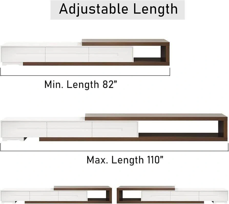 Extendable TV Stand - White & Walnut - photo 3