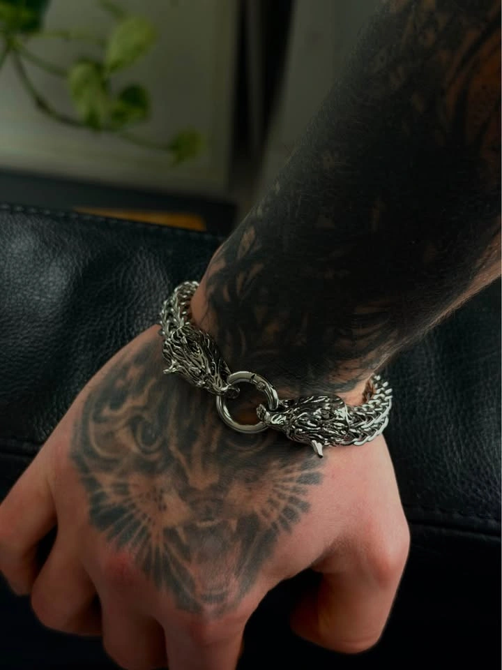 Stainless Steel Wolf Bracelet - photo 3