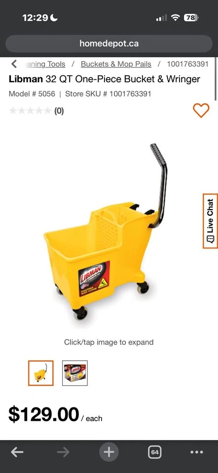 Libman 32 QT One-Piece Bucket & Wringer