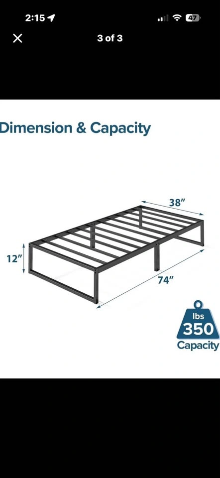 Single Metal Platform Bed Frame - photo 3