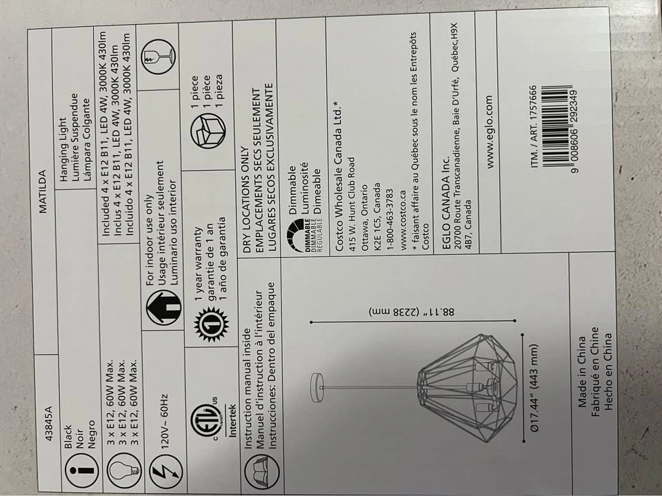 EGLO Matilda Black Chandelier - photo 3
