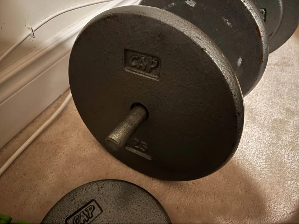 148LB Cast Iron Weights + Dumbbell Handles & Collars - photo 3