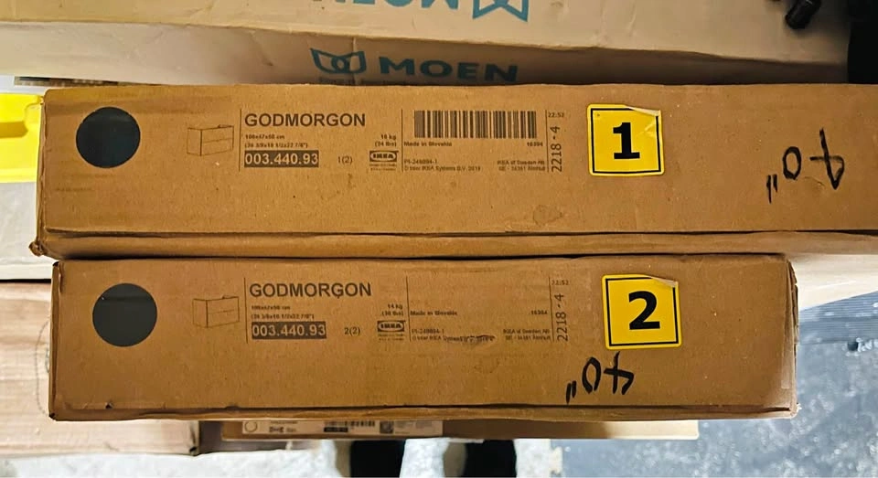 DISCONTINUED IKEA Godmorgon 40" Vanity (High Gloss Gray) - New I