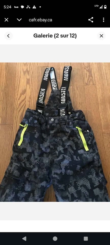 KIDS Boys Camo Snowboarding Overalls Size 5 - photo 4
