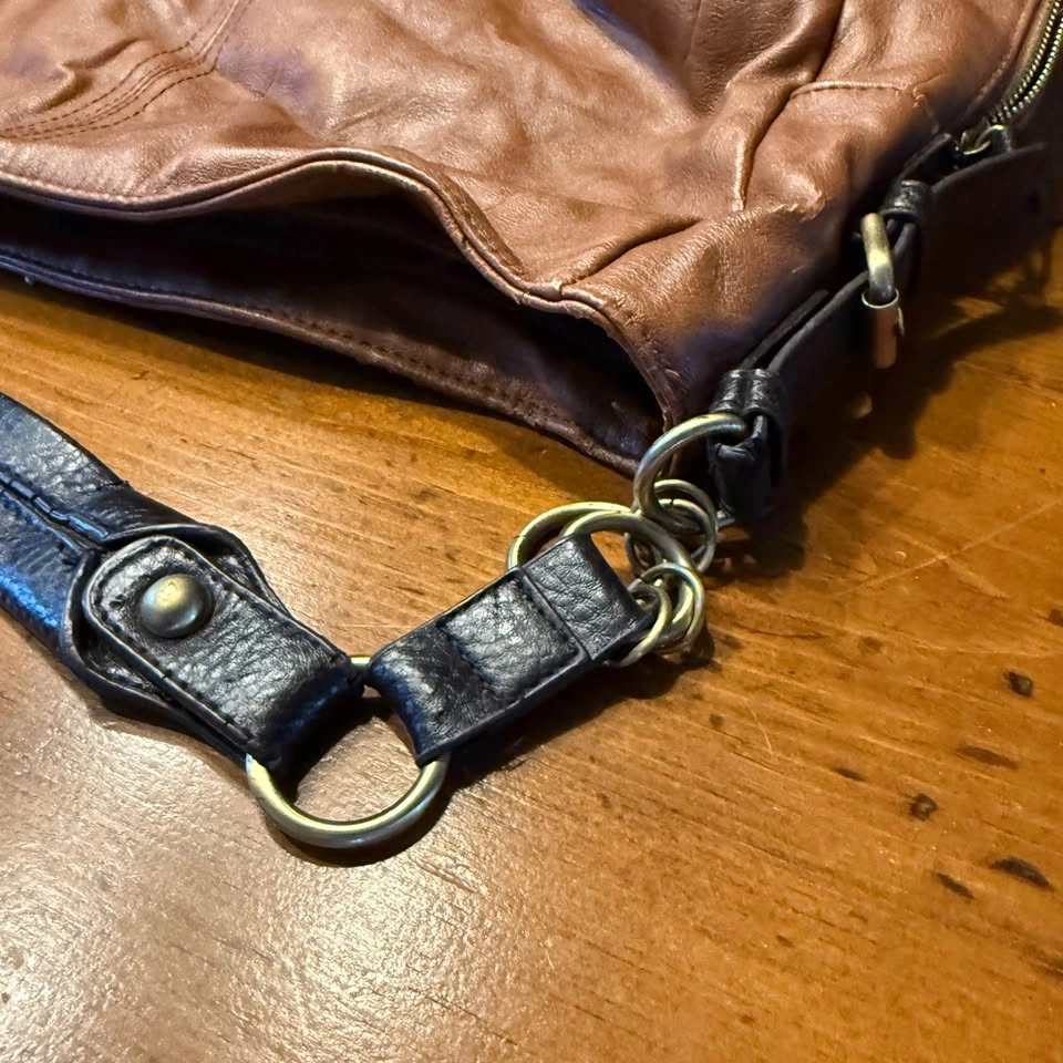 Hobo Bag, Brown w Black Strap - photo 5
