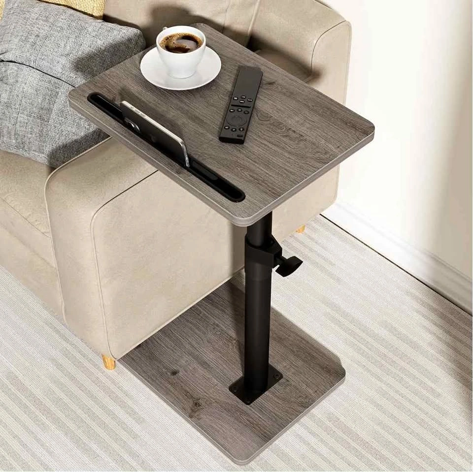 Sofa Armrest Tray Table - 360° Swivel, Height Adjustable