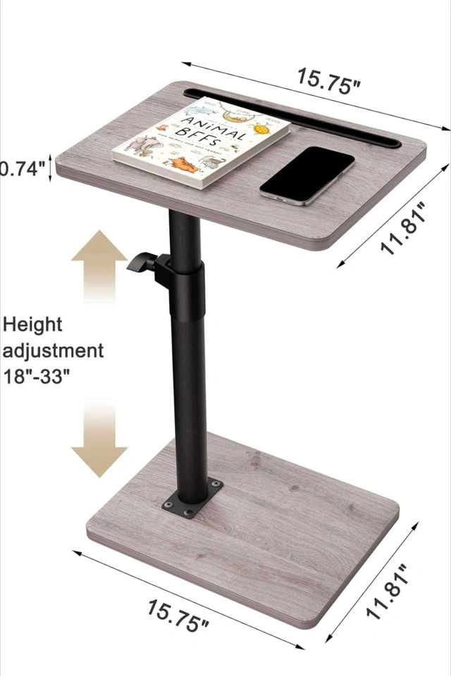Sofa Armrest Tray Table - 360° Swivel, Height Adjustable - photo 2