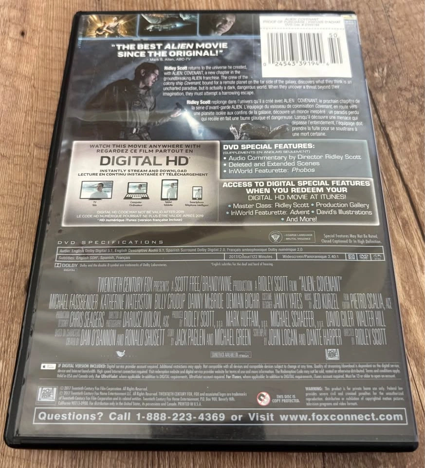 Alien Covenant DVD - photo 2