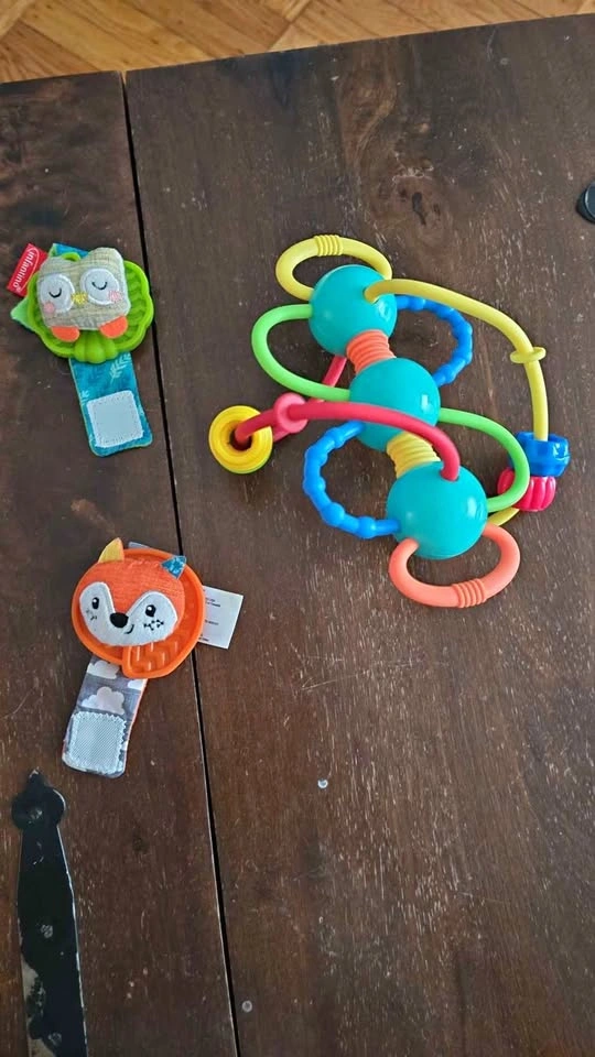 Infantino Baby Wrist Rattles + Colorful Teether Toy Bundle