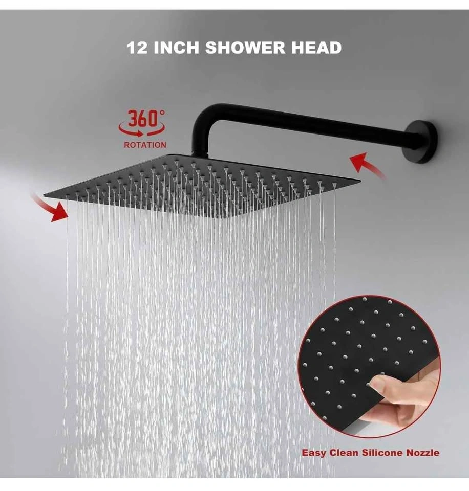 Luxury Rain Shower System (12") – Matte Black – BRAND NEW - photo 5