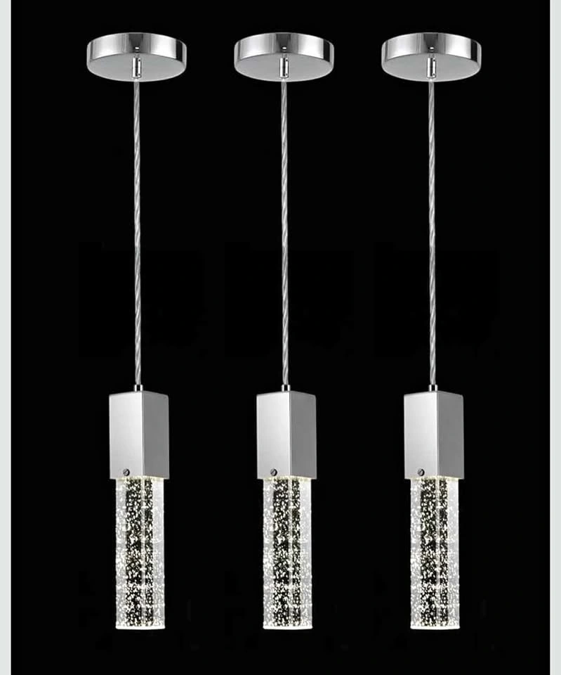 Modern Crystal Pendant Lights (3-Pack) - Brand New