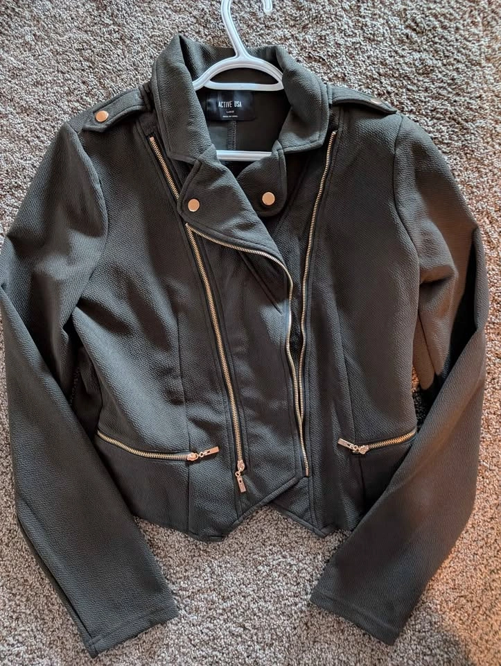 Active USA Olive Green Moto Jacket - photo 2