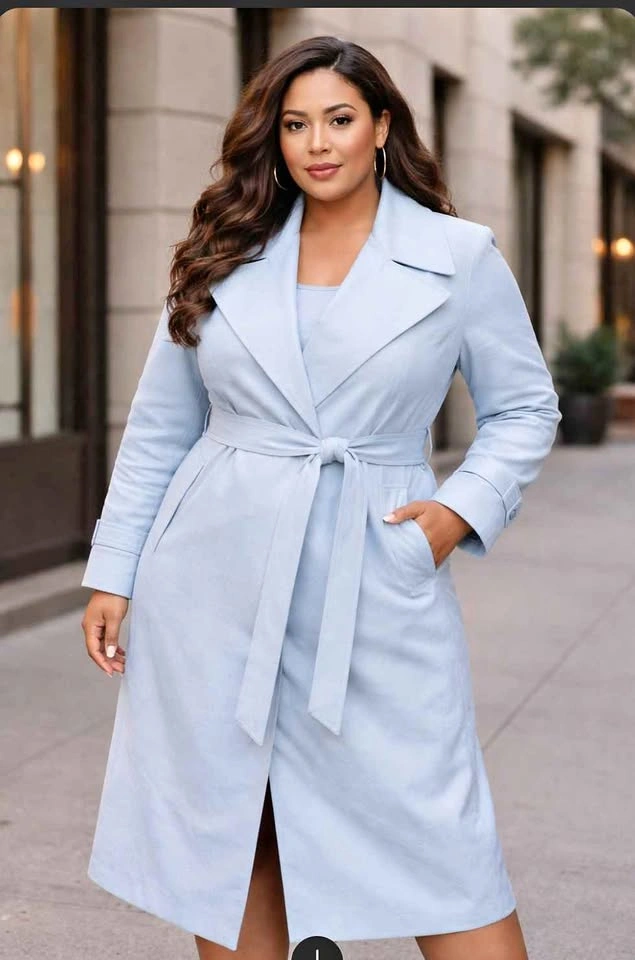 Banana Republic Light Blue Trench Coat Size Large