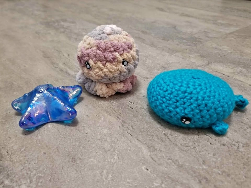 Small Crochet Octopus & Whale Plush